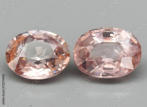 natural light pink zircon gem on the background
