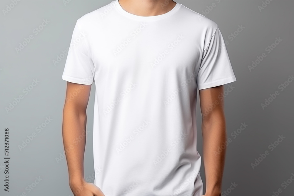 Woman in White Tshirt Mockup created with Generative AI Woman in White Tshirt Mockup created with Generative AI