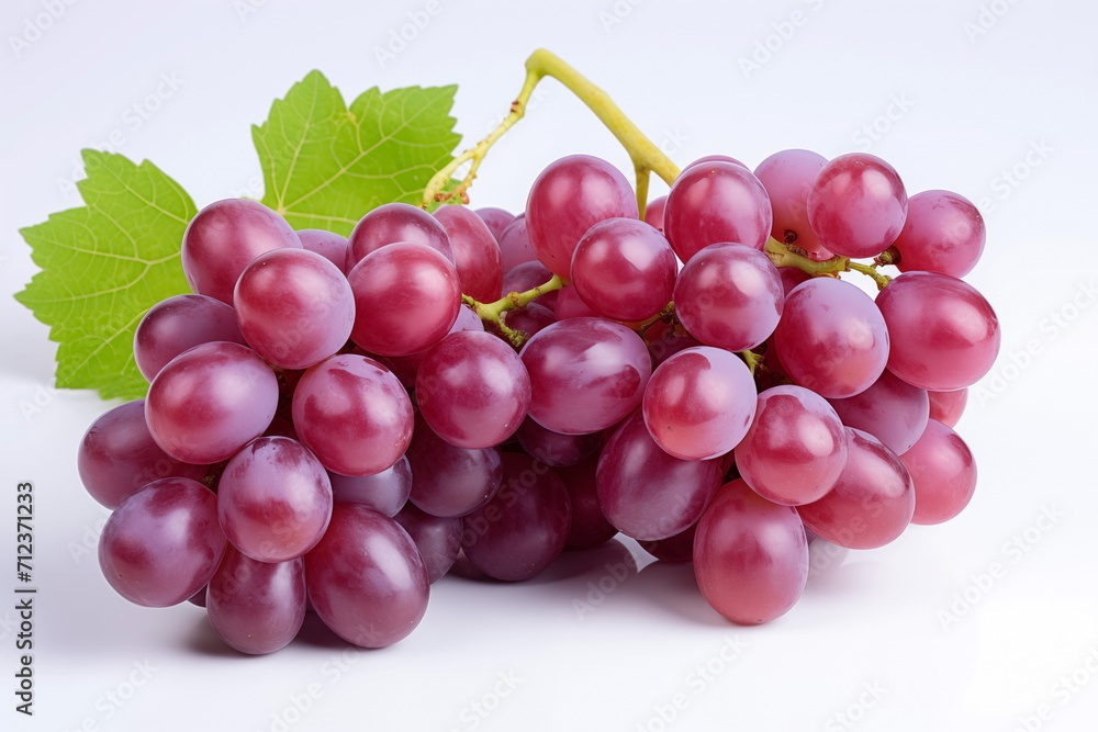 Close-up grape with water drops, closeup, isolated on white, AI generate Close-up grape with water drops, closeup, isolated on white, AI generate