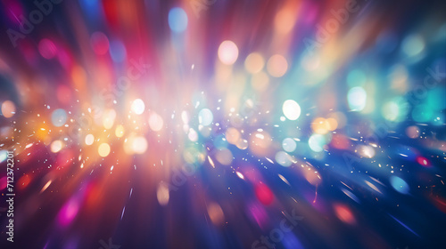 Captivating Multicolored Light Burst  Abstract Blurred Photo with Vibrant Textures  Ideal for Festive Atmosphere and Dynamic Designs 