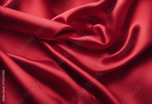 Close-up of a luxurious red satin fabric with elegant folds, conveying a sense of richness and opulence