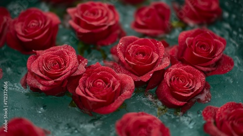 red roses in water. Generative AI