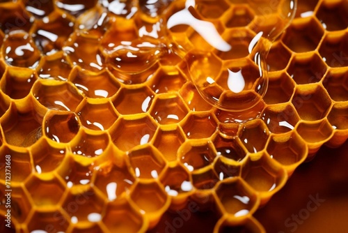 A detailed view of honey. Generative AI