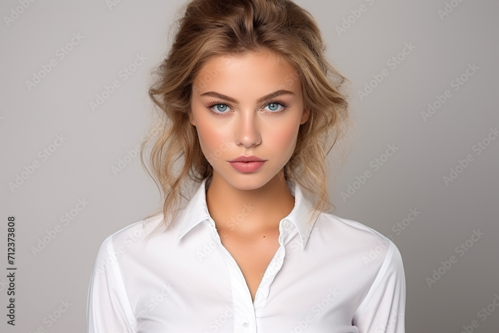 Woman in White Tshirt Mockup created with Generative AI Woman in White Tshirt Mockup created with Generative AI