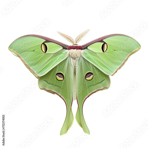 Luna Moth isolated on transparent background.
