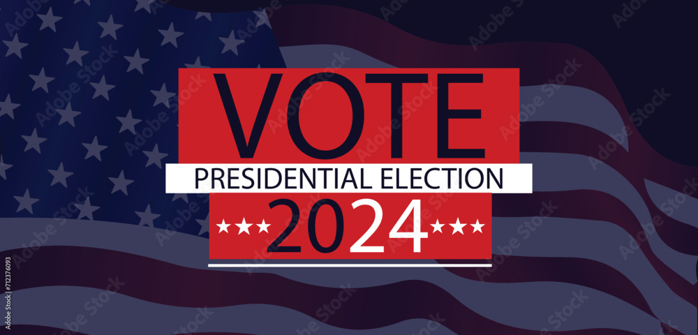 Fototapeta premium Vote Presidential Election 2024 Usa Text illustration Design