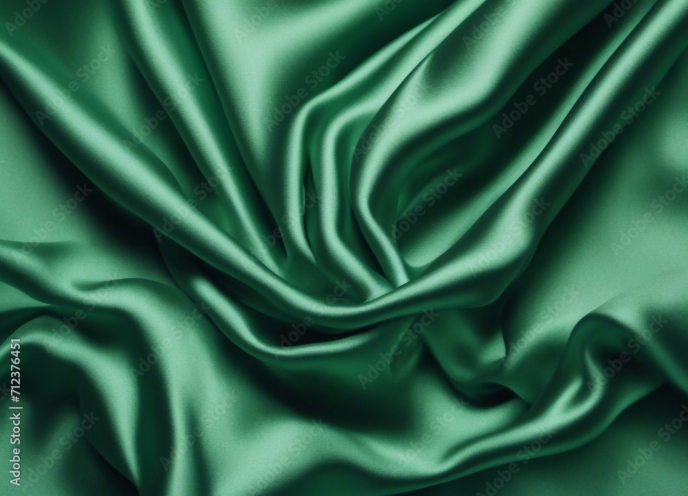 Close-up of a luxurious Emerald satin fabric with elegant folds, conveying a sense of richness and opulence Close-up of a luxurious Emerald satin fabric with elegant folds, conveying a sense of richness and opulence