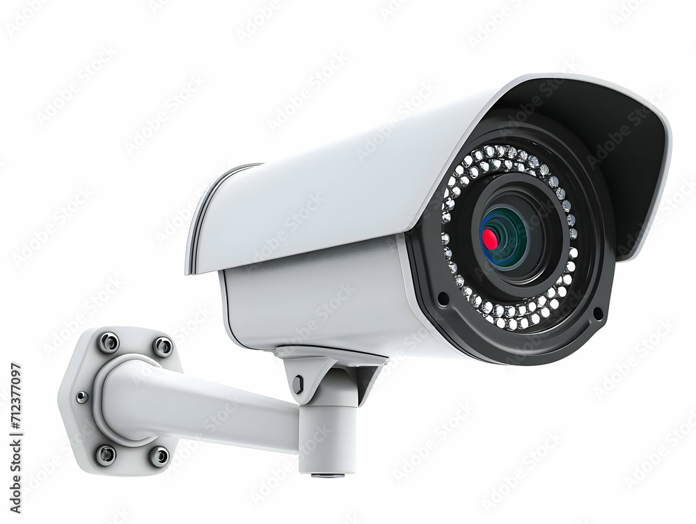 Side view surveillance isolated on a white background. Stationary camera.High-resolution Side view surveillance isolated on a white background. Stationary camera.High-resolution