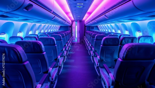 View of modern airplane cabin