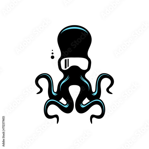 vector octopus wearing diving goggles