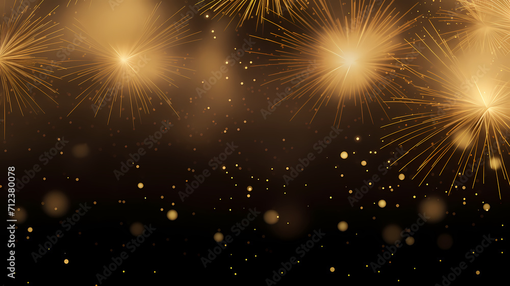 Fototapeta premium Happy New Year, burning fireworks with bokeh light background
