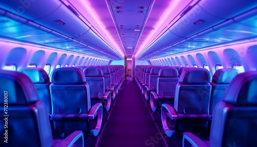 View of modern airplane cabin
