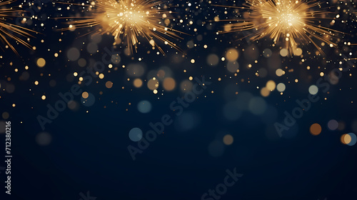 Happy New Year, burning fireworks with bokeh light background © Derby