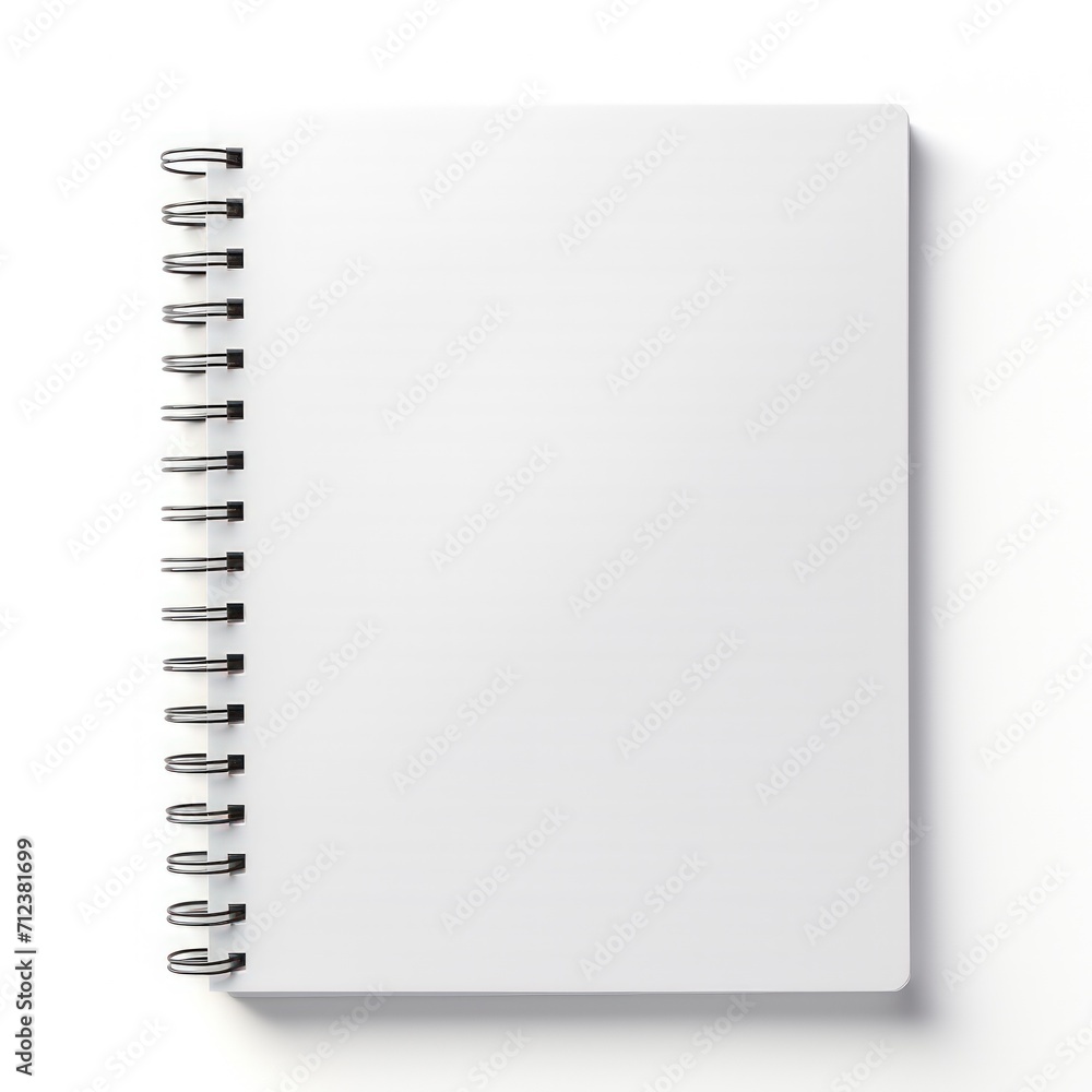 Empty white notebook on a white background. Empty white notebook on a white background.