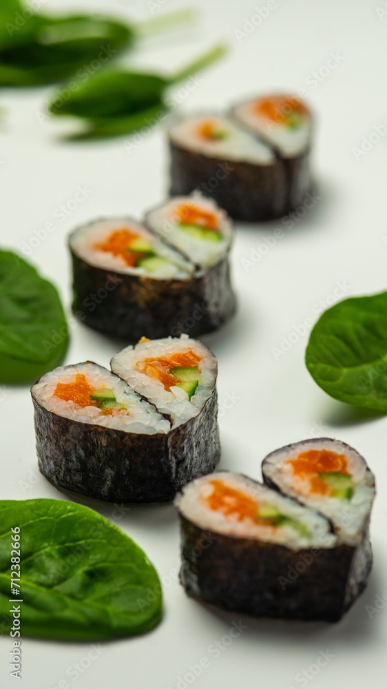 Sushi in the shape of a heart for Valentine's Day Sushi in the shape of a heart for Valentine's Day