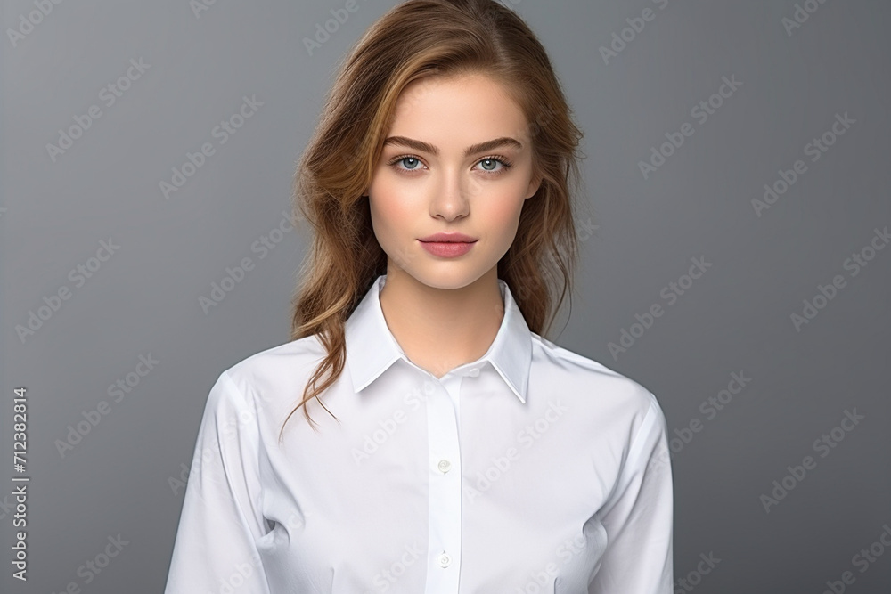 Woman in White Tshirt Mockup created with Generative AI