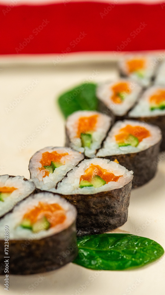 Sushi in the shape of a heart for Valentine's Day Sushi in the shape of a heart for Valentine's Day