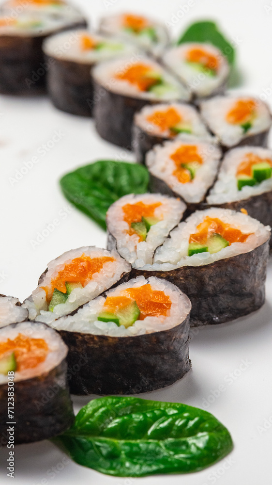 Sushi in the shape of a heart for Valentine's Day