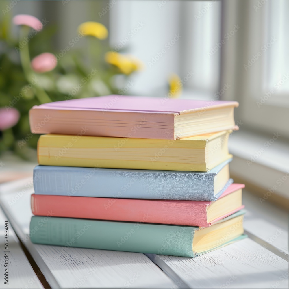 View of World book day banner design of a collection of stack of books on reading desk in library study room for education learning, and national library lovers month concept. View of World book day banner design of a collection of stack of books on reading desk in library study room for education learning, and national library lovers month concept.