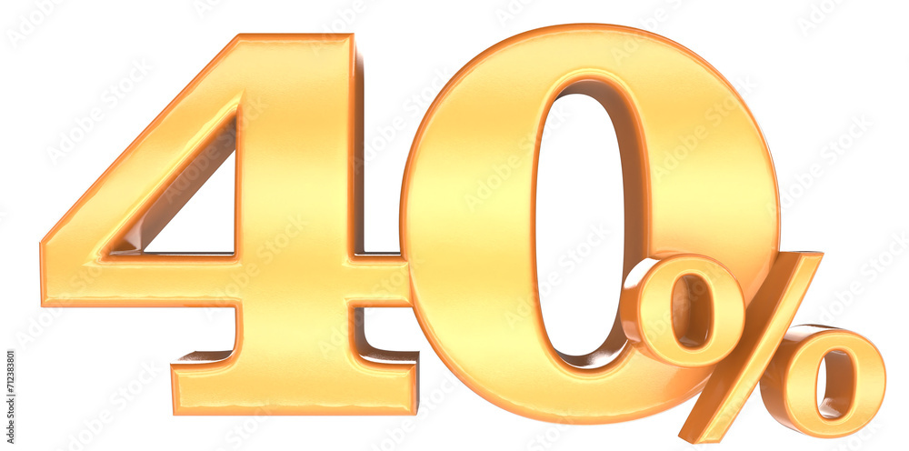 40 percent 3d rendering gold metal discount 40 percent 3d rendering gold metal discount