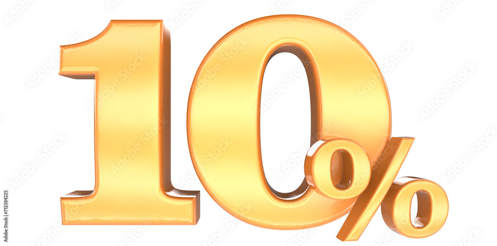 10 percent 3d rendering gold metal discount 10 percent 3d rendering gold metal discount