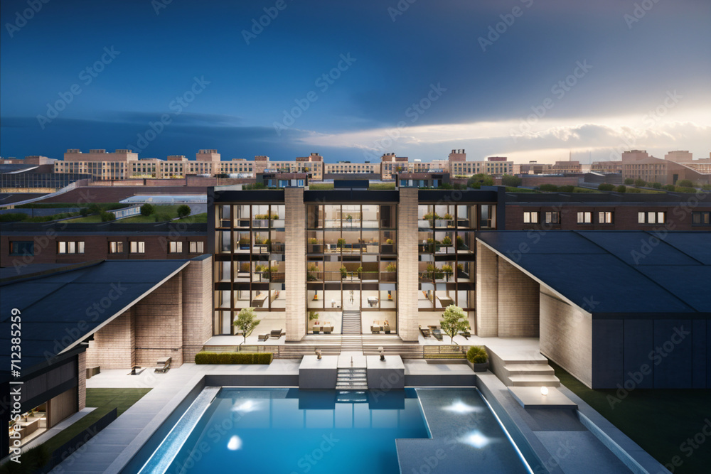 Fototapeta premium Timeless Modernity: Architectural Classics of the Contemporary Era. generative AI.