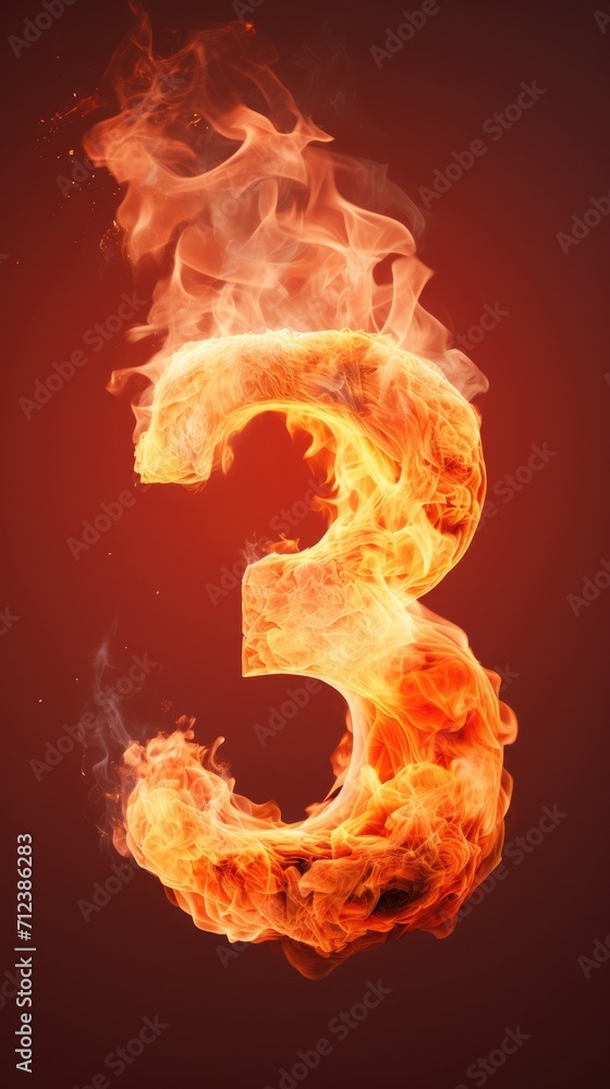 fire number 3 made of fire flames. number three symbol. isolated on black. hot red and orange symbol fire number 3 made of fire flames. number three symbol. isolated on black. hot red and orange symbol