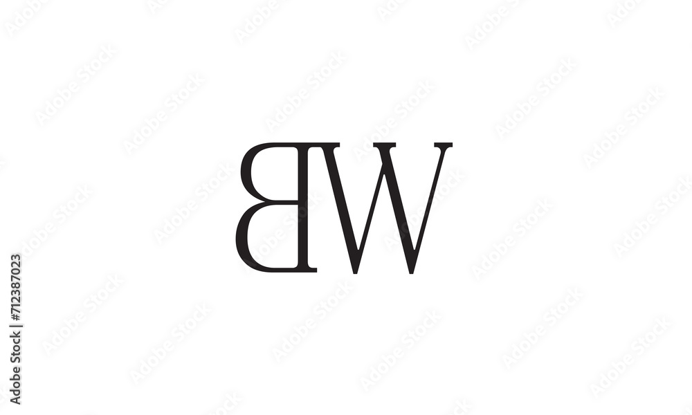 BW, WB, W, B Abstract Letters Logo Monogram BW, WB, W, B Abstract Letters Logo Monogram