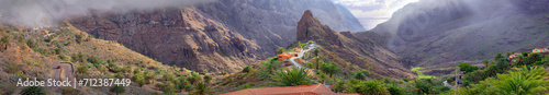 Masca-Schlucht im Teno-Gebirge, Insel Teneriffa, Kanaren, Kanarische Insel, Spanien, Europa, Panorama  photo