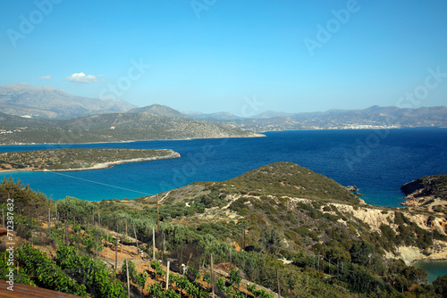 Fototapeta Naklejka Na Ścianę i Meble -  Mirambello Bucht mit Spinalonga-Halbinsel, Insel Kreta, Griechenland, Europa 