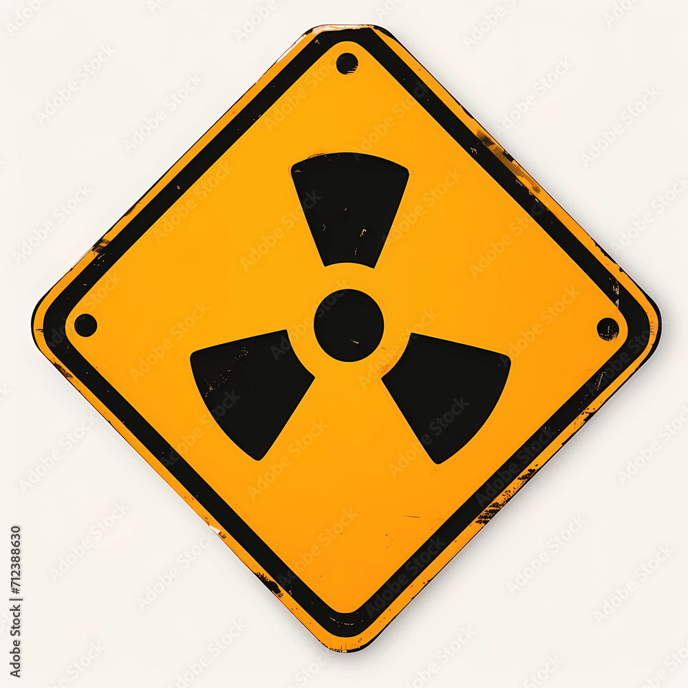 Fototapeta premium radiation warning sign on white