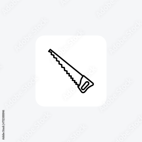 Hacksaw black outline icon , vector, pixel perfect, illustrator file