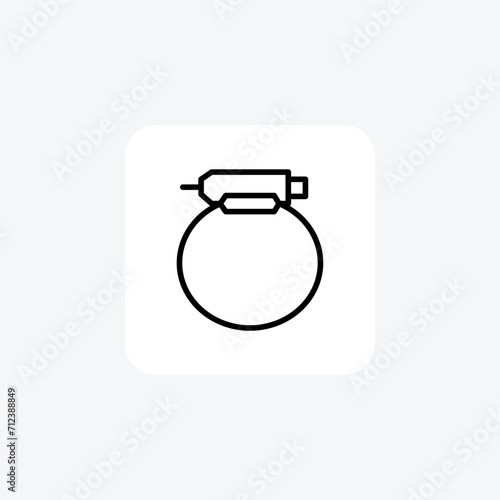 Clamp black outline icon , vector, pixel perfect, illustrator file