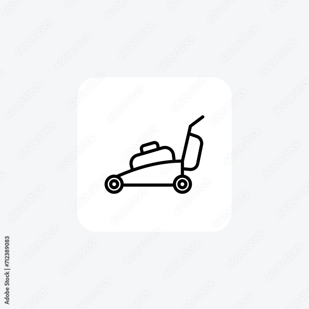 Lawn Mower black outline icon , vector, pixel perfect, illustrator file Lawn Mower black outline icon , vector, pixel perfect, illustrator file
