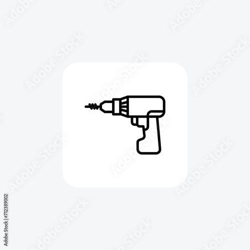 Power Drill black outline icon , vector, pixel perfect, illustrator file