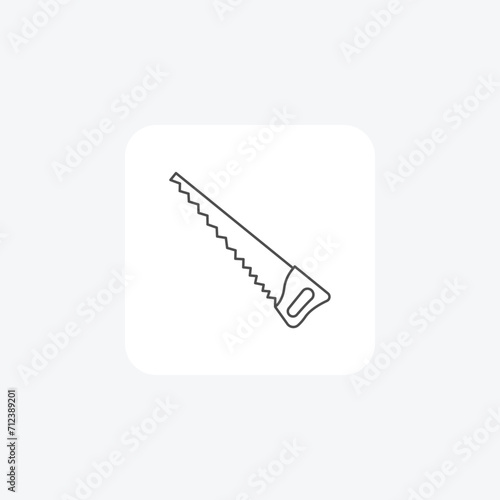 Hacksaw grey thin line icon , vector, pixel perfect, illustrator file