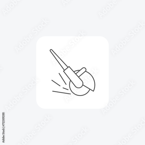 Angle Grinder grey thin line icon , vector, pixel perfect, illustrator file