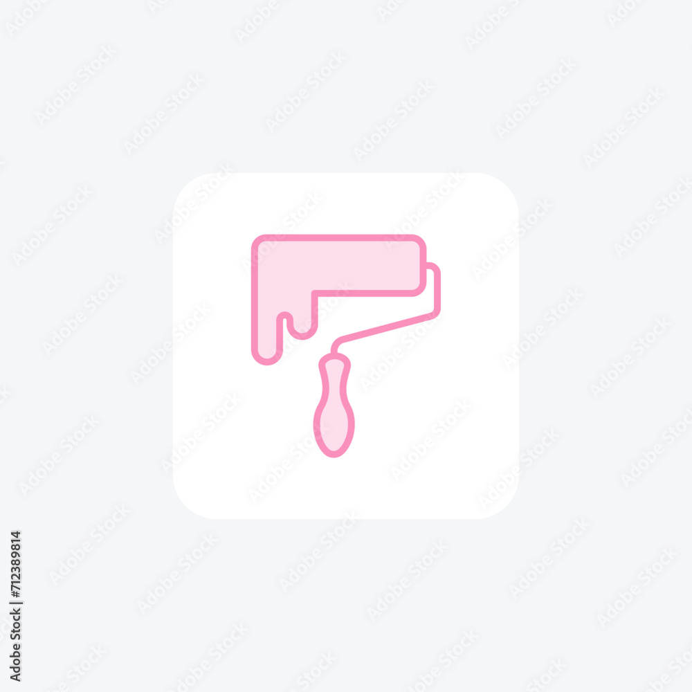 Roller color outline icon , vector, pixel perfect, illustrator file