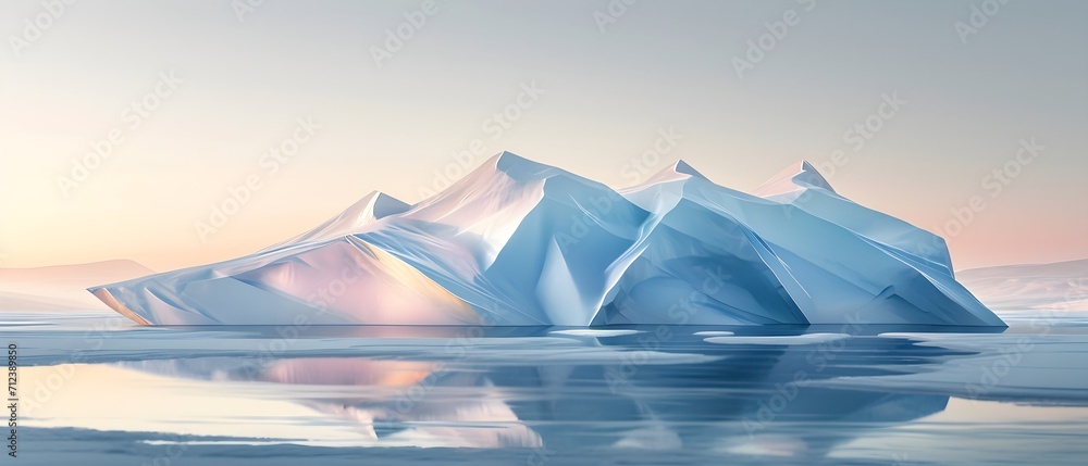 Serene Iceberg Reflection at Twilight