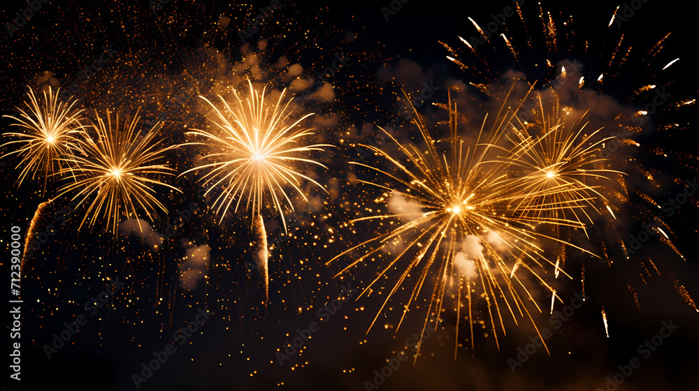 Happy New Year, burning fireworks with bokeh light background Happy New Year, burning fireworks with bokeh light background