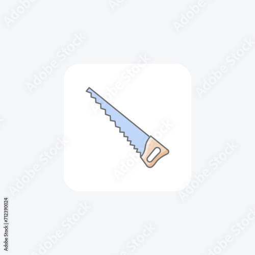 Hacksaw awesome lineal color icon , vector, pixel perfect, illustrator file