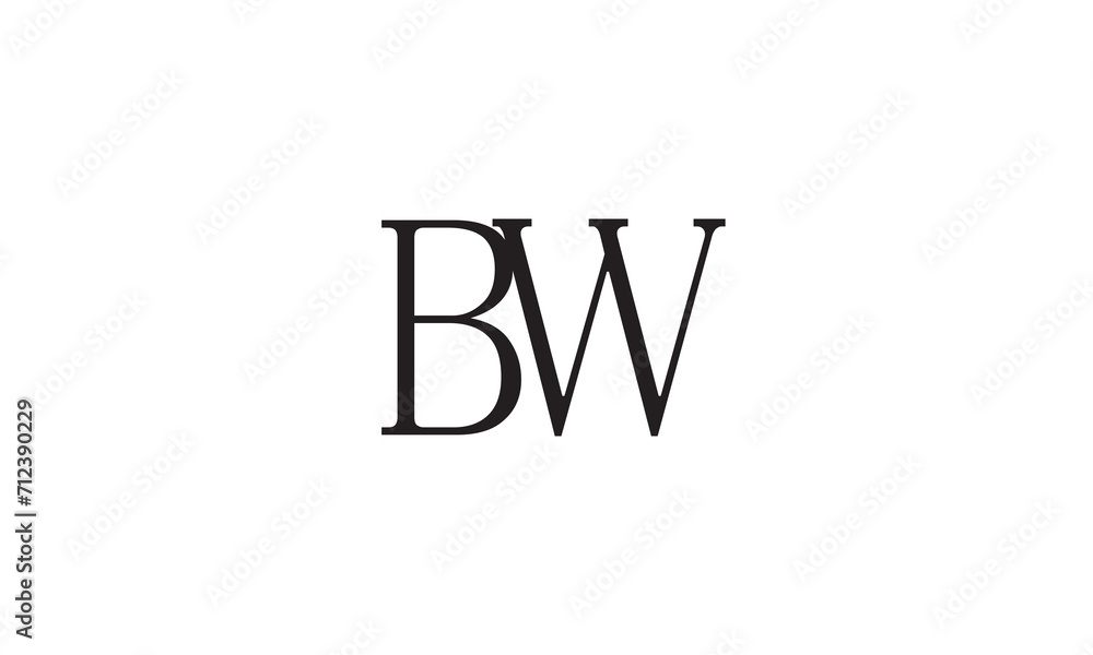 BW, WB, W, B Abstract Letters Logo Monogram BW, WB, W, B Abstract Letters Logo Monogram