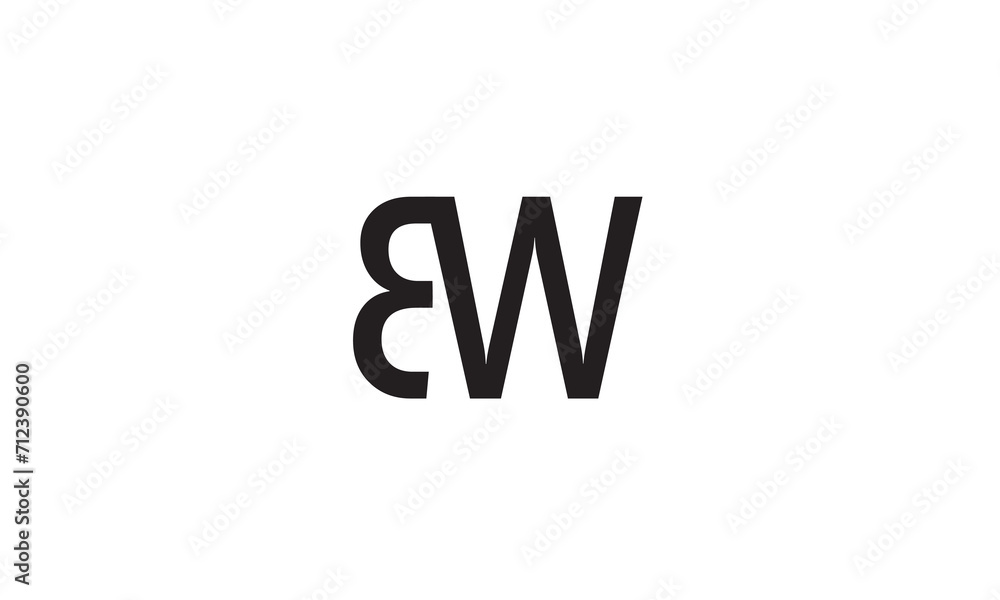 BW, WB, W, B Abstract Letters Logo Monogram BW, WB, W, B Abstract Letters Logo Monogram