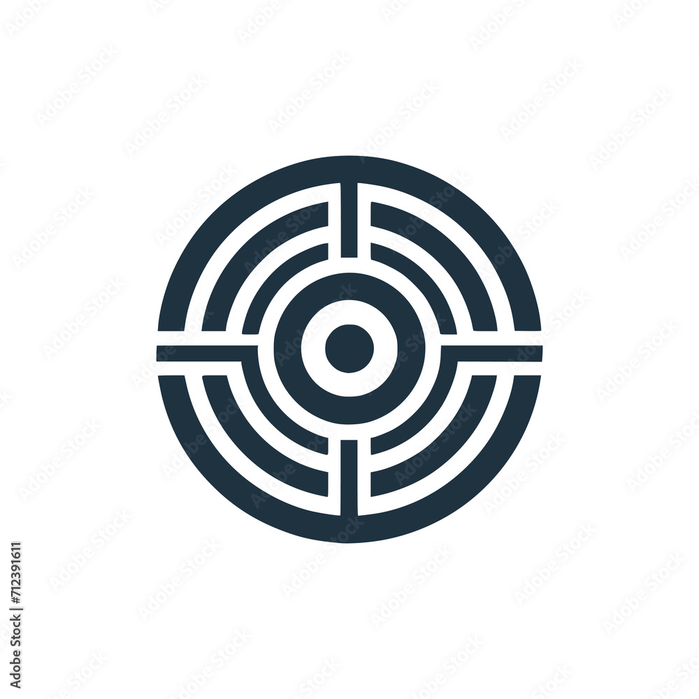 maze target logo vector illustration template design maze target logo vector illustration template design
