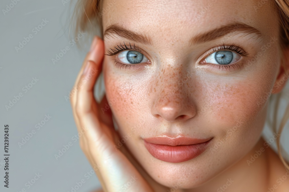 Close-up photo of young woman touching her skin, she applies moisturizing cream balm. Cosmetology, plastic surgery, healthy lifestyle. Radiant skin. Advertising of cream, skin health products Close-up photo of young woman touching her skin, she applies moisturizing cream balm. Cosmetology, plastic surgery, healthy lifestyle. Radiant skin. Advertising of cream, skin health products