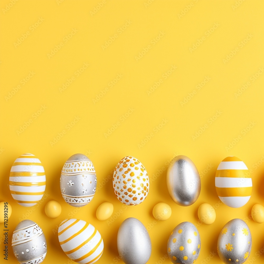golden easter eggs on white background golden easter eggs on white background