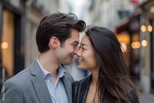 The couple shares sweet nothings in the heart of Paris © Venka