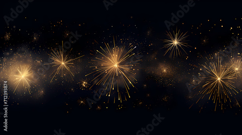 Happy New Year  burning fireworks with bokeh light background