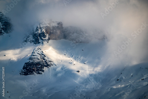 Snow on Mount Canin and Montasio. Spring snow