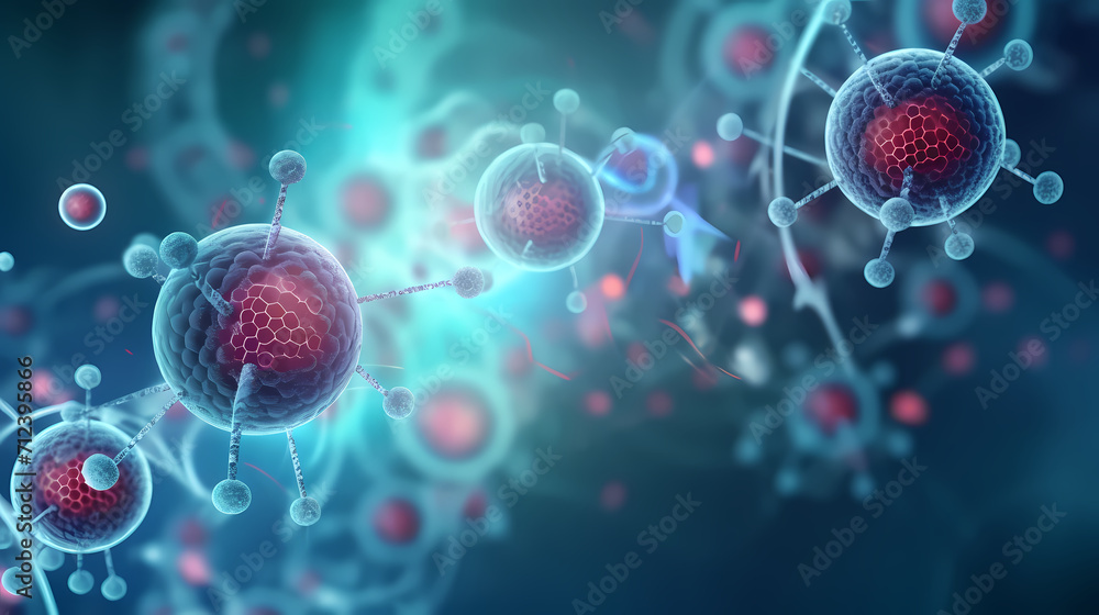 Virus cells abstract science concept, medical research background Virus cells abstract science concept, medical research background